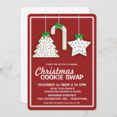 Weihnachtskochtausch (rot) Party Einladung (Vorne/Hinten)