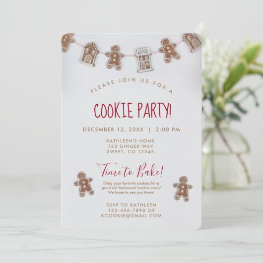 Weihnachtskochtausch-Tausch Weihnachtsgebäck Einladung (Stehend Vorderseite)