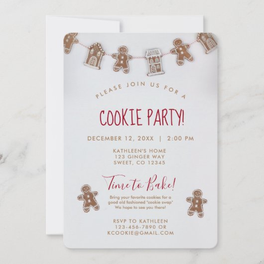 Weihnachtskochtausch-Tausch Weihnachtsgebäck Einladung (Vorderseite)