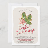 Weihnachtskochtausch Trendy Watercolor Cookie Einladung (Vorderseite)