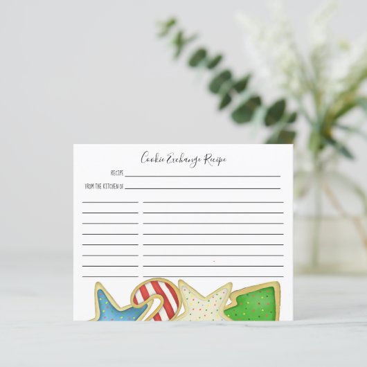 Weihnachtskochtausch Whimsical Rezept Card (Stehend Vorderseite)