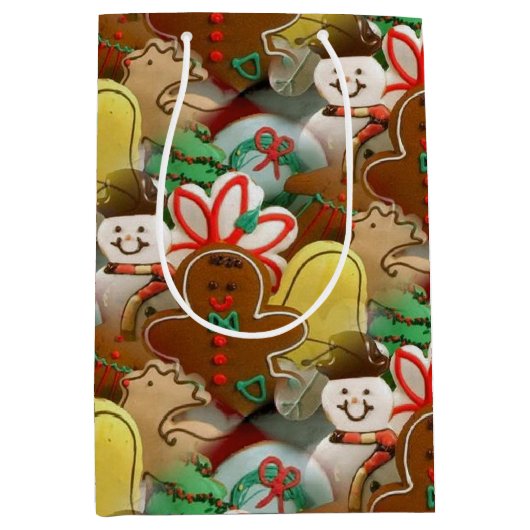 Weihnachtskochtmuster Mittlere Geschenktüte (Vorderseite)