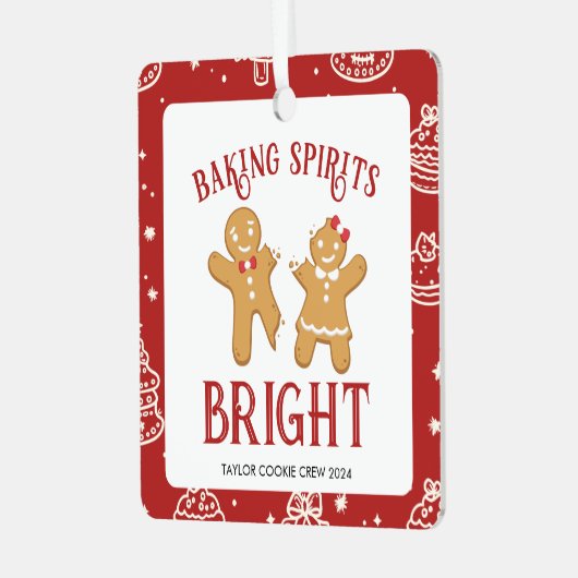 Weihnachtskochtopf Backen Crew Ornament Aus Metall (Vorderseite links)