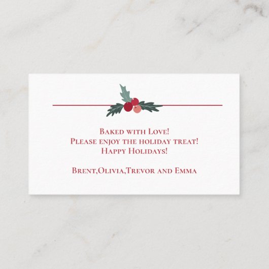 Weihnachtskochtopf Backgeschenkkarte Visitenkarte (Rückseite)