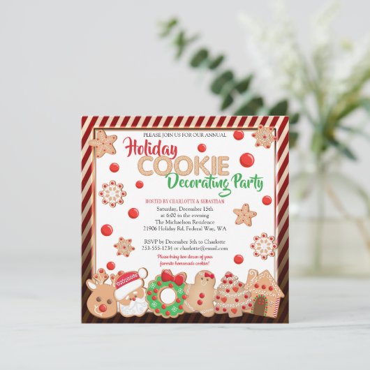 Weihnachtskochtopf Dekorieren Party Einladung (Stehend Vorderseite)