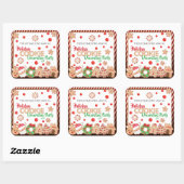 Weihnachtskochtopf Dekorieren Party Quadratischer Aufkleber (Blatt)