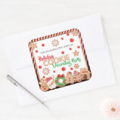 Weihnachtskochtopf Dekorieren Party Quadratischer Aufkleber (Umschlag)