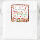 Weihnachtskochtopf Dekorieren Party Quadratischer Aufkleber (Tasche)