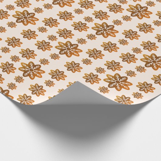 Weihnachtskochtopf Snowflake Gingerbrot Geschenkpapier (Ecke)