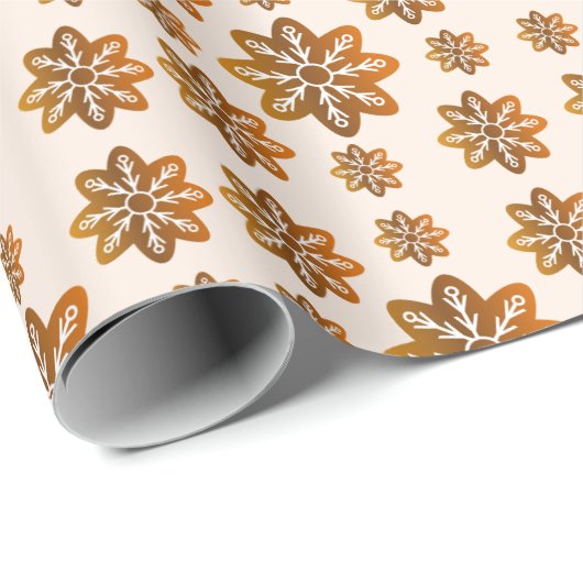 Weihnachtskochtopf Snowflake Gingerbrot Geschenkpapier (Rolleneckpunkt)