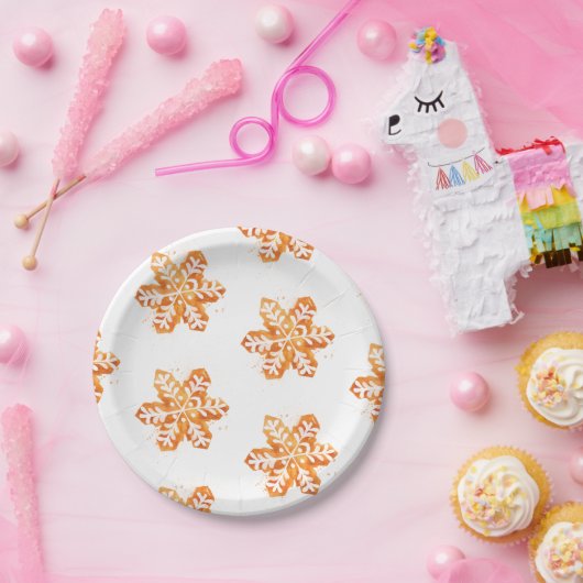 Weihnachtskochtopf Snowflake Gingerbrot Pappteller (Party)