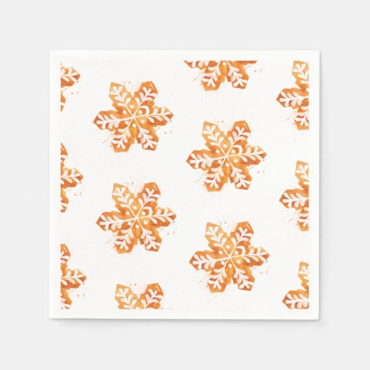 Weihnachtskochtopf Snowflake Gingerbrot Serviette (Vorderseite)