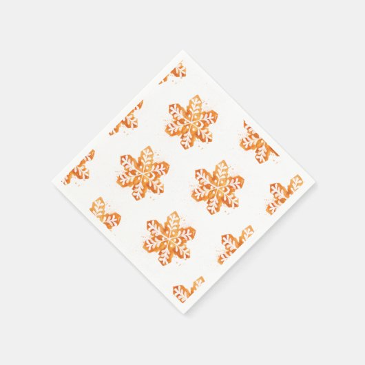 Weihnachtskochtopf Snowflake Gingerbrot Serviette (Ecke)