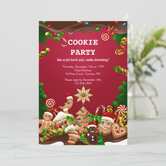 Weihnachtskochtöpfe dekorieren und austauschen einladung (Stehend Vorderseite)