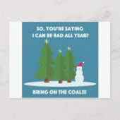 Weihnachtskohle Feiertagspostkarte (Vorderseite)