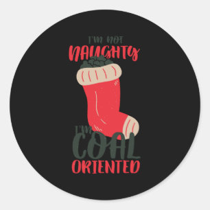 Weihnachtskohle-Strumpf Runder Aufkleber