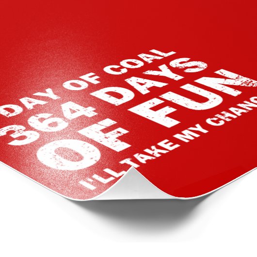 Weihnachtskohle VS 364 Tage Spaß Fotodruck (Ecke)