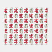 Weihnachtskokette Herz- und Schleifenmuster Fleecedecke (Vorderseite (Horizontal))
