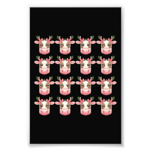 Weihnachtskokette Highland-Kuh Western-Weihnachten Fotodruck