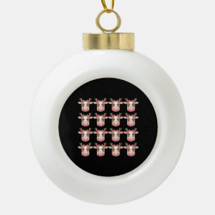 Weihnachtskokette Highland-Kuh Western-Weihnachten Keramik Kugel-Ornament