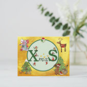 Weihnachtskolage Postkarte (Stehend Vorderseite)