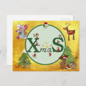 Weihnachtskolage Postkarte (Vorne/Hinten)