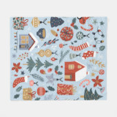 Weihnachtskollektion dekorativer Winterelemente Fleecedecke (Vorderseite (Horizontal))