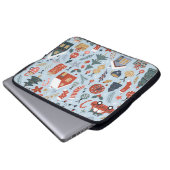 Weihnachtskollektion dekorativer Winterelemente Laptopschutzhülle (Vorne Knopf)