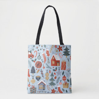 Weihnachtskollektion dekorativer Winterelemente Tasche