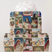 Weihnachtskollektion der antiken Postkarten Jesus  Geschenkpapier