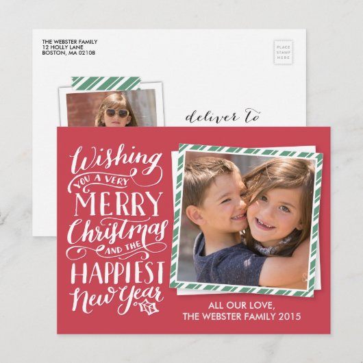 Weihnachtskollektion Feiertagspostkarte (Vorne/Hinten)