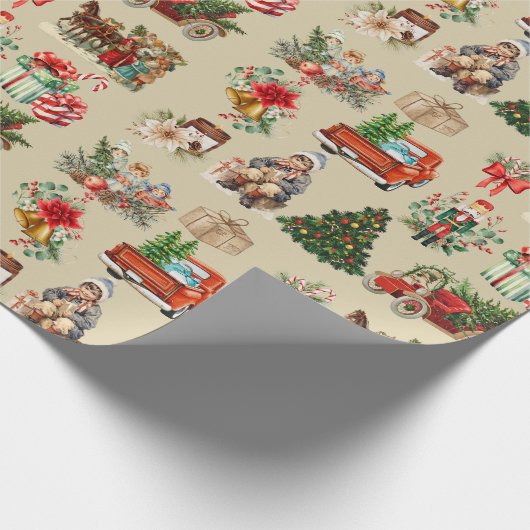 Weihnachtskollektion Gold Geschenkpapier (Ecke)