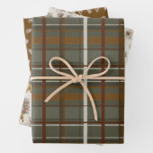 Weihnachtskollektion | Grün Kariert, Blüten, Zeder Geschenkpapier Set (Beispiel)
