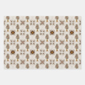 Weihnachtskollektion | Grün, Rot, Creme Geschenkpapier Set (Vorderseite 3)