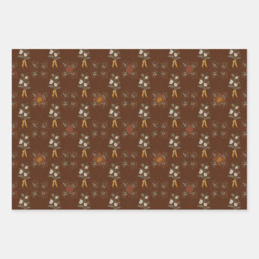 Weihnachtskollektion | Grün, Rot, Creme Geschenkpapier Set (Vorderseite)