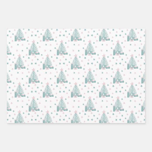 Weihnachtskollektion in Rosa und Türkisch Geschenkpapier Set (Vorderseite 2)