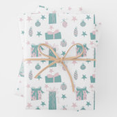 Weihnachtskollektion in Rosa und Türkisch Geschenkpapier Set (Beispiel)