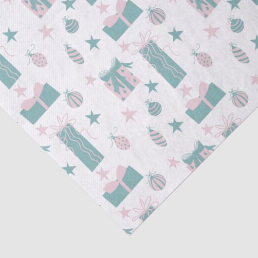 Weihnachtskollektion in Rosa und Türkisch Seidenpapier (Detail)