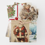 Weihnachtskollektion mit Weihnachtsmann und Kinder Geschenkpapier Set (Beispiel)