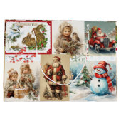 Weihnachtskollektion mit Weihnachtsmann und Kinder Große Geschenktüte (Rückseite)