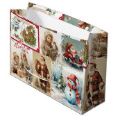 Weihnachtskollektion mit Weihnachtsmann und Kinder Große Geschenktüte (Vorderseite Schrägansicht)