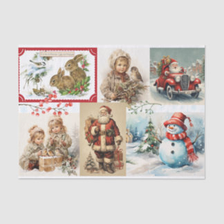 Weihnachtskollektion mit Weihnachtsmann und Kinder Seidenpapier