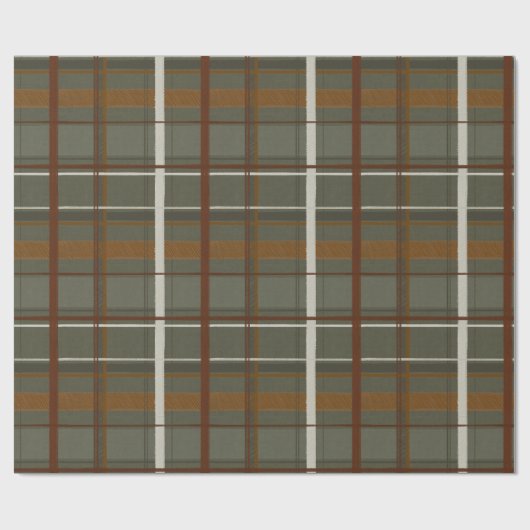 Weihnachtskollektion | Plaid Green, Creme, Tan Geschenkpapier (Flach)