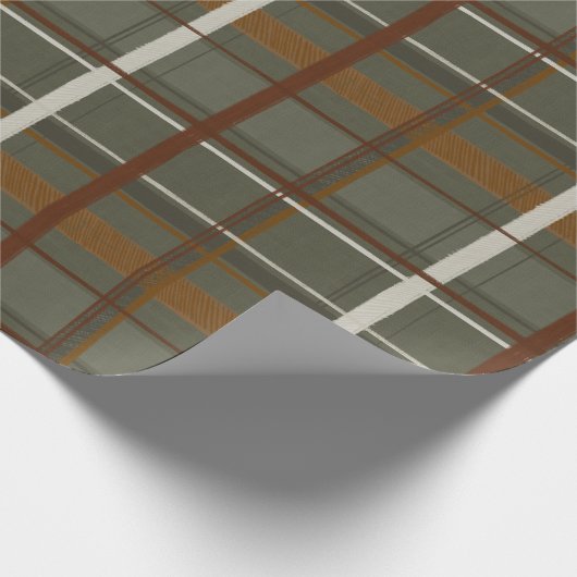 Weihnachtskollektion | Plaid Green, Creme, Tan Geschenkpapier (Ecke)