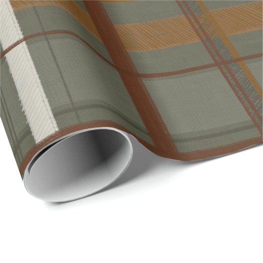 Weihnachtskollektion | Plaid Green, Creme, Tan Geschenkpapier (Rolleneckpunkt)