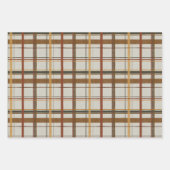 Weihnachtskollektion | Plaid Green, Creme, Tan Geschenkpapier Set (Vorderseite)