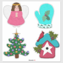 Weihnachtskollektion sieht Niedlich aus Aufkleber