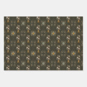 Weihnachtskollektion | Streifen, floral, Holly Wra Geschenkpapier Set (Vorderseite 2)