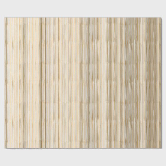 Weihnachtskollektion | Streifen | Gold und Creme Geschenkpapier (Flach)