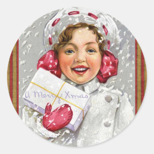 Weihnachtskollektion Viktorianische Girl Stickers